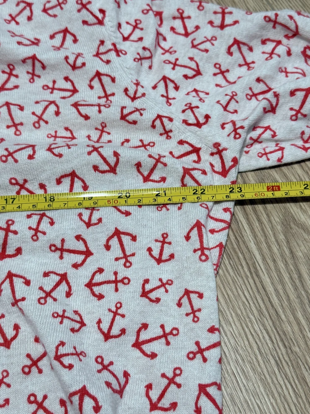 Old Navy White Long-Sleeve Tee with Red Anchor Print